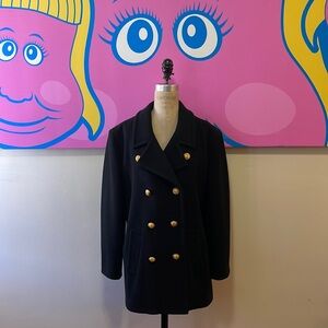 Yves Saint Laurent encore Black Wool Pea Coat